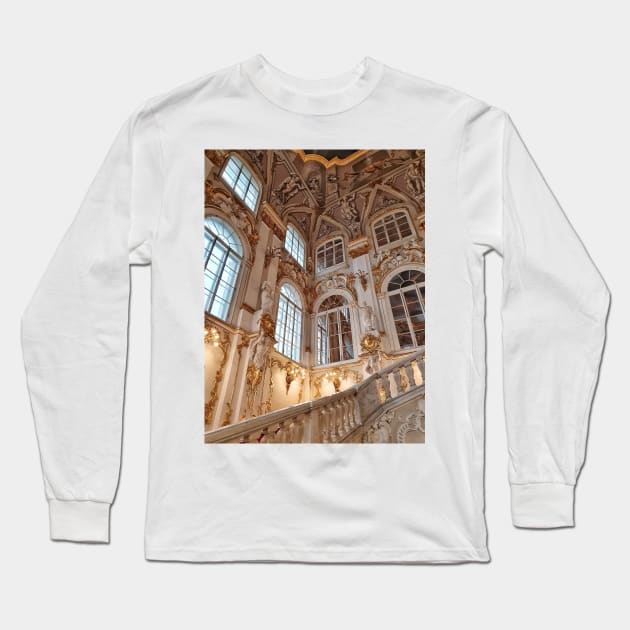 Golden Splendor: An Aesthetic Castle in the Sun Long Sleeve T-Shirt by aestheticand